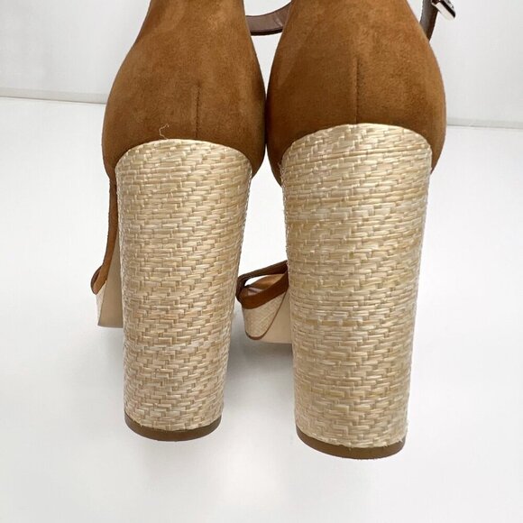 NINE WEST 8 Tan Dempsey Platform‎ Heels Summer Vacation - Picture 6 of 10